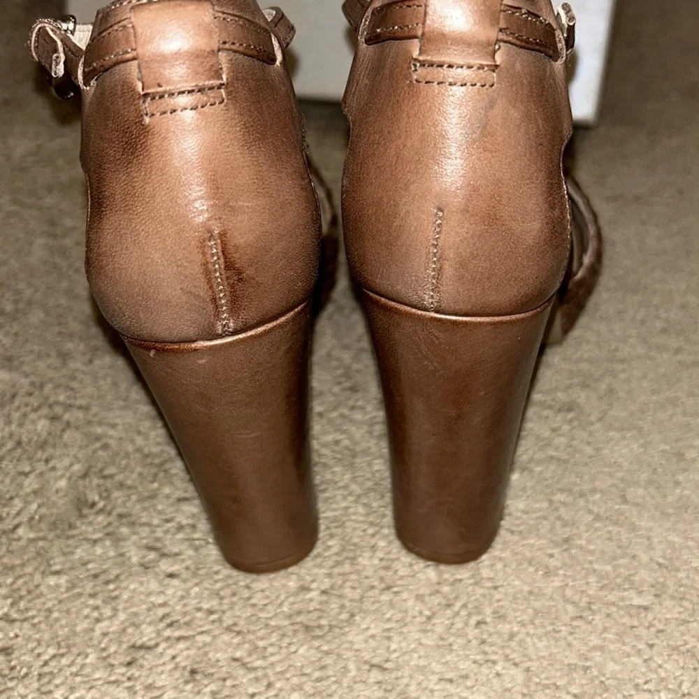 LIU-JO Italian Brown Woven Leather Platform sandal size 38 - Picture 4 of 8